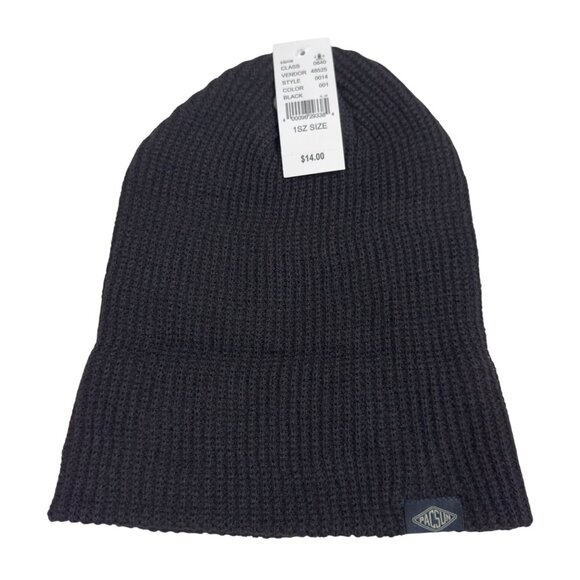 PacSun Black Knit Beanie One Size Warm & Stylish black color men/women new - Picture 3 of 7